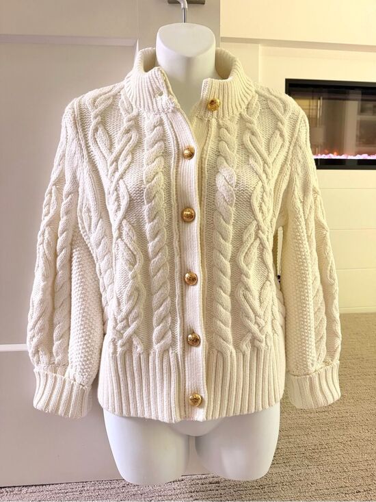 Tuckernuck Sweaters - TUCKERNUCK Beautiful Cream Cotton Cable Knit Sweater Sz S NWT $200!!